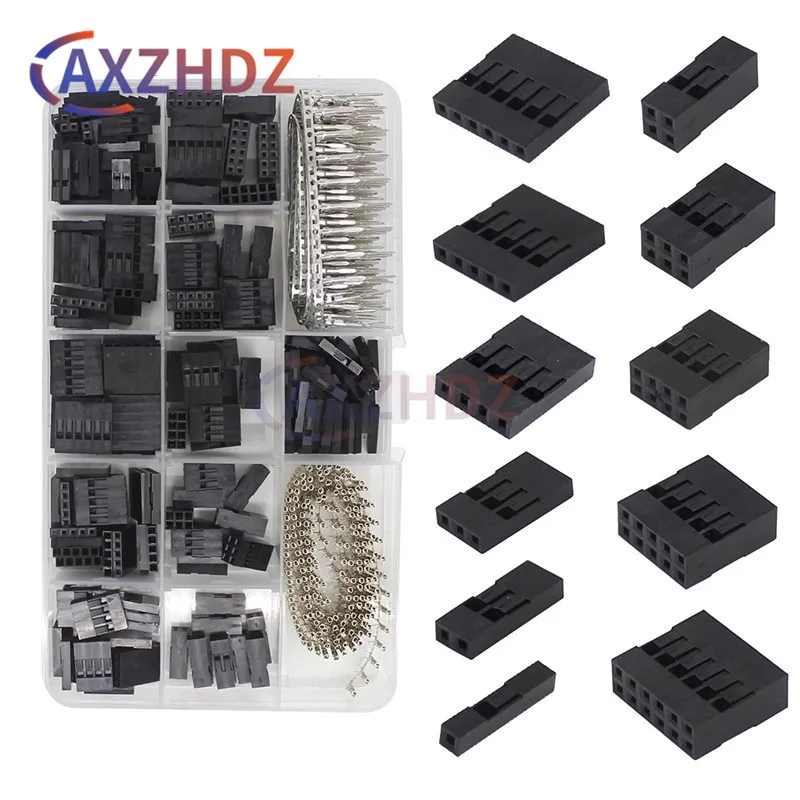 

310/620Pcs/set 2.54mm Male+Female Dupont Wire Jumper Line Cable 1/2/3/4/5/6/8 Pin Header Connector Housing Electronic DIY Kit