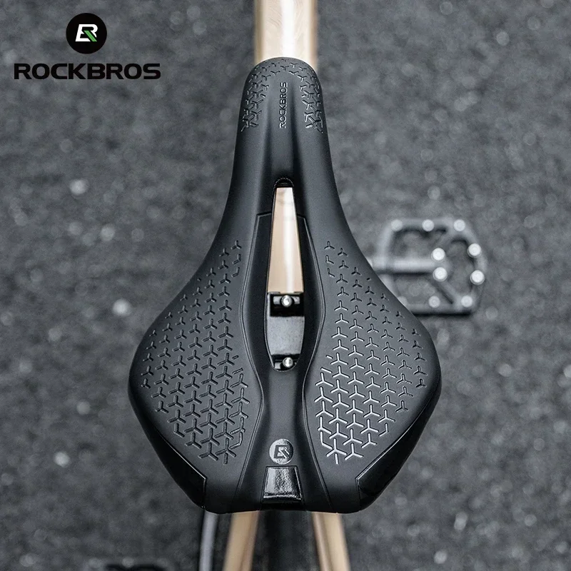 

ROCKBROS Bicycle Hollow Breathable Shockproof Cycling Seat PU Non-Slip Leather Cushion Lightweight MTB Road Bike Bike seats