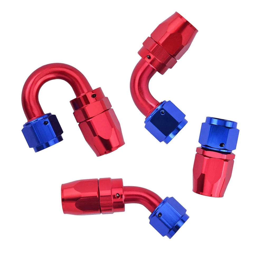 

1 Pieces Red Fuel Tank Hose End Fitting ( 45 90 180 Degree) 6AN Car Aluminum Swivel Joint