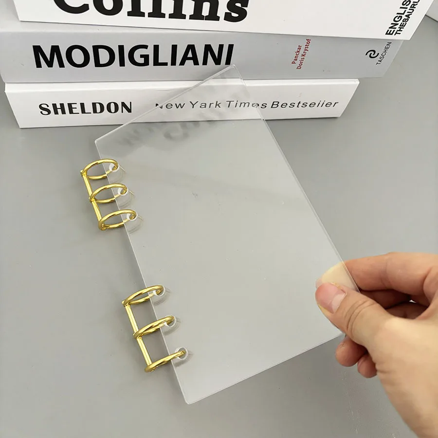 

A6 Acrylic Transparent Double-Sided Laminated Hard DIY Cover Photo Album Loose Leaf Binder Account Book Office Stationery