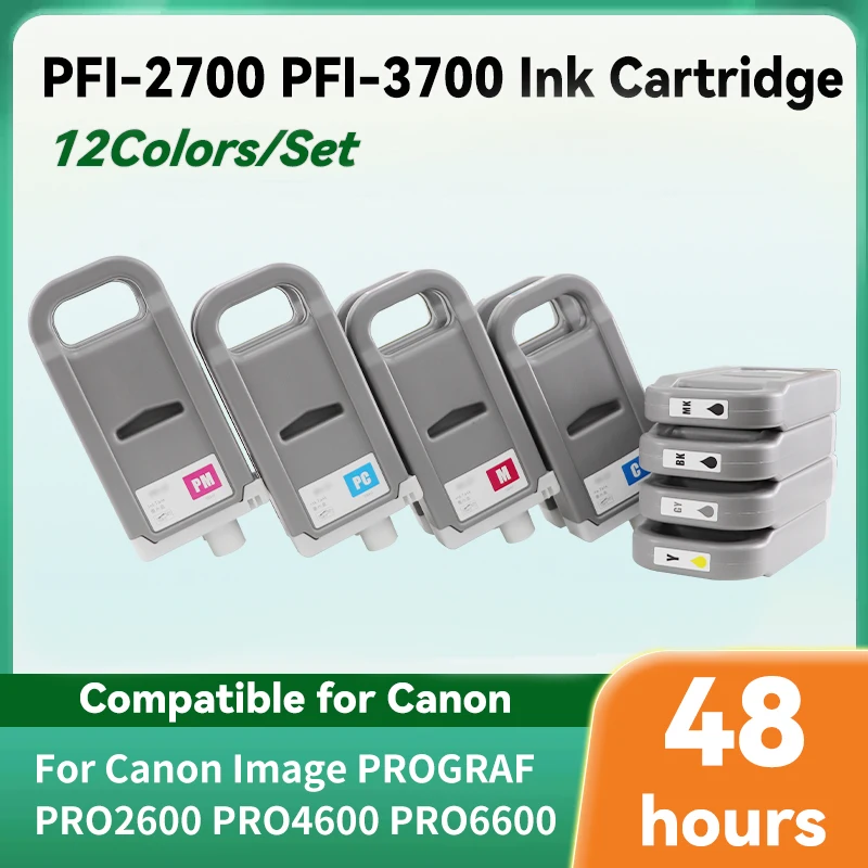 PFI-3700 2700 3700 700 мл совместимый картридж с пигментными чернилами для принтера Canon PRO 4600 2600 6600 GP 4600S 6600S
