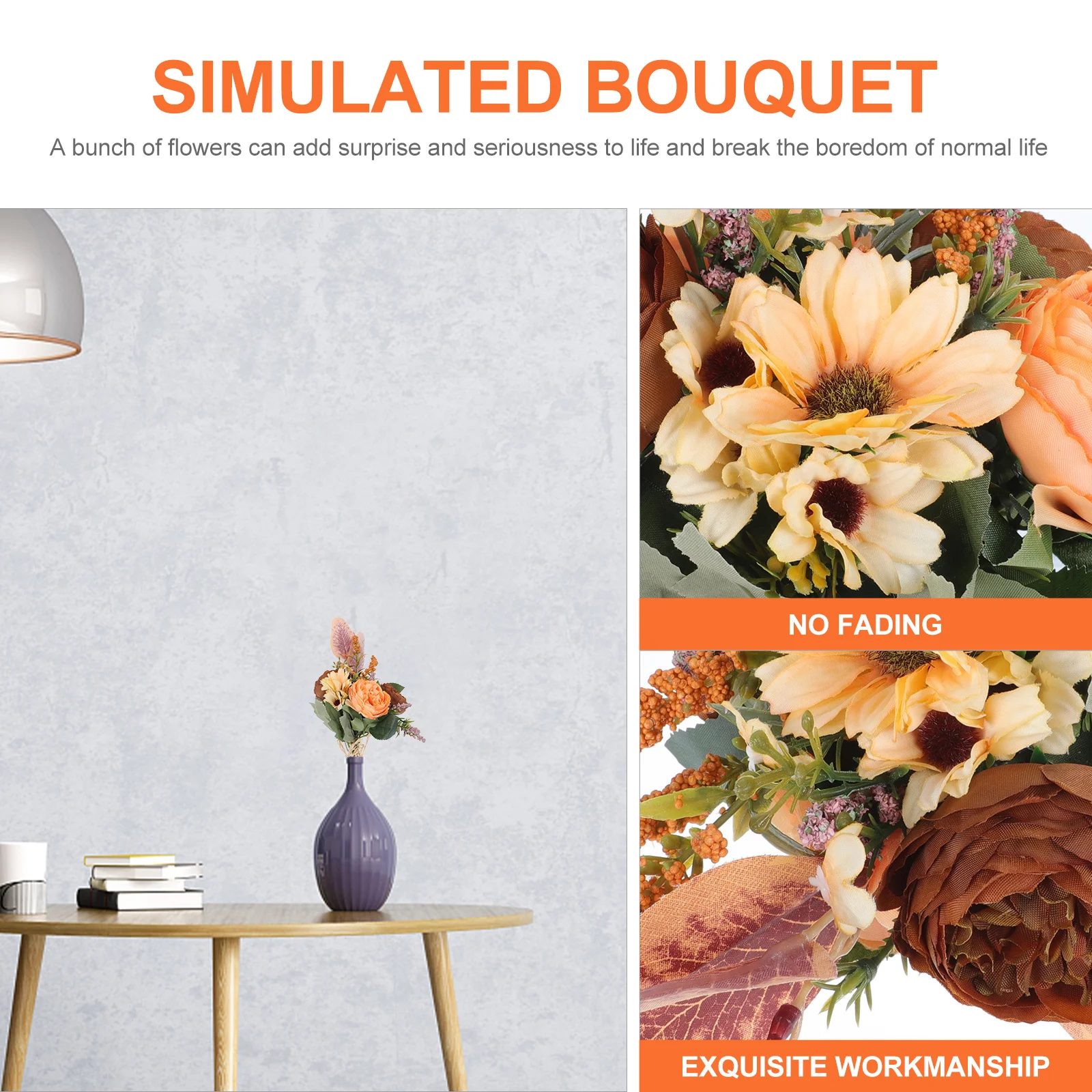 

Simulated Autumn Flower Bouquet Decorative Home Wedding Fake Floral Arrangement Diy Ornament Living Room Party Faux Bouquet Gift