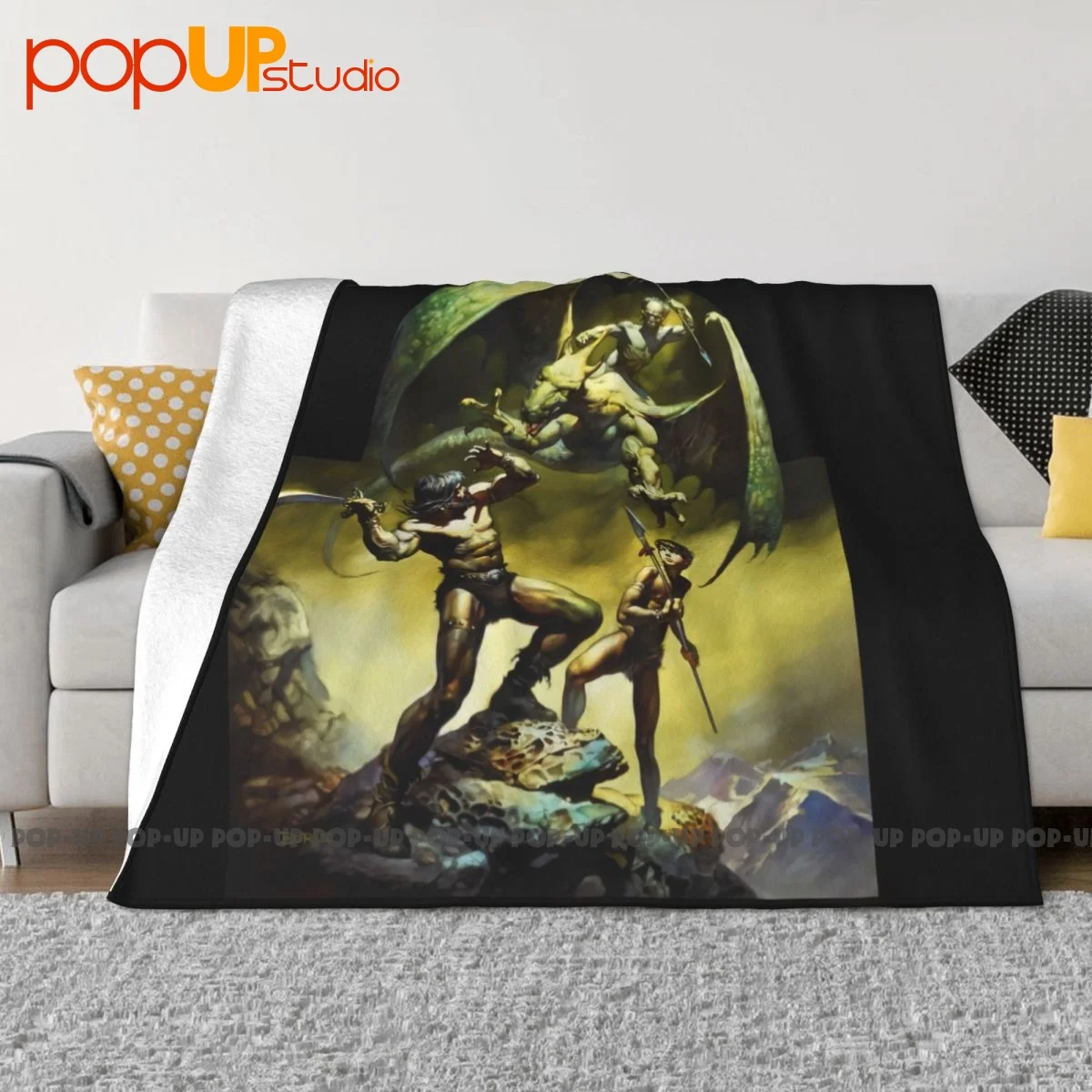 Conan The Barbarian Aquilonia Boris Vallejo Blanket Plush Fashion All Season Faux Fur Mink Machine Washable