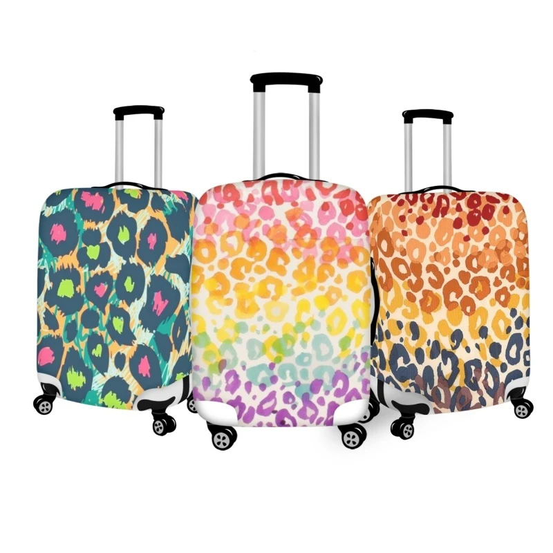 Leopard Skin Design Removeable Luggage Cover Suitcase Covers for 18 To 32 Inch Baggage Cases Travel Accessories Elastic Trolley