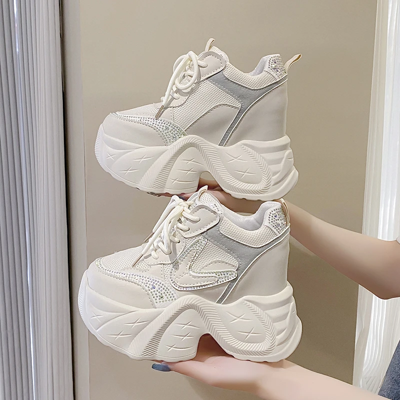 

New 9cm Height Increasing Dad Shoes Ladies Spring Casual Sneakers Fashion Thick Soled Women's Shoes Trendy Comfortable Footwear