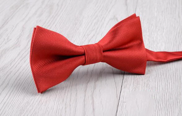 GUSLESON Mens Single Fold Solid Color Bow Tie Pink Red Black Blue Green Bowtie for Wedding Party Business Simple style