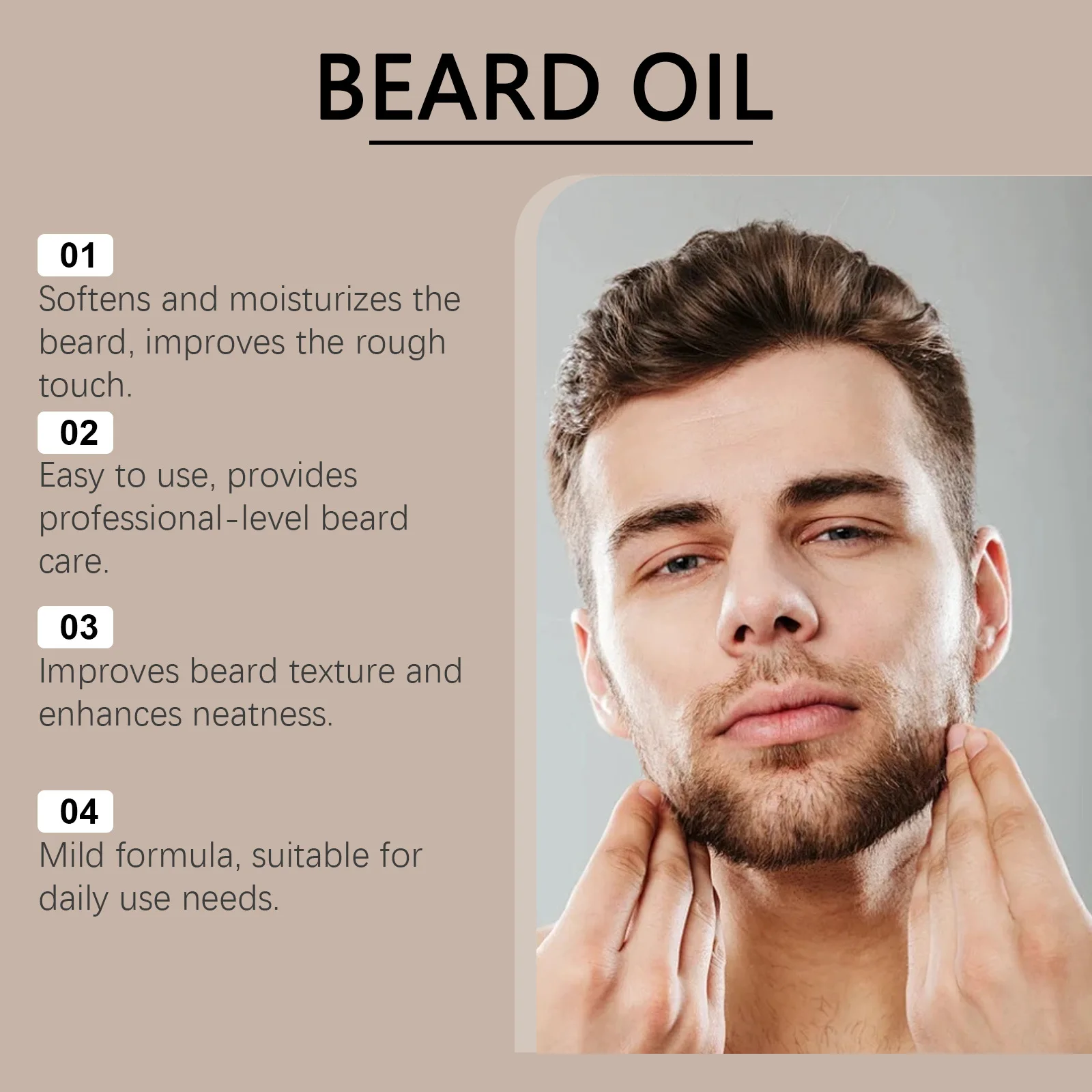 EAST MOON Men's Beard Treatment Liquid Nourishing Brightening and Fine Pores Hydrating and Moisturizing Men's Beard Oil