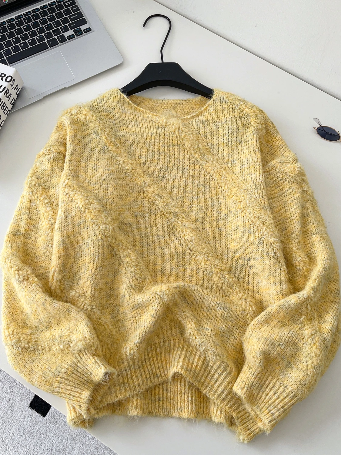 

Шикарный женский вязаный свитер, повседневный свободный крой, длинный све, круглый, теплый, с подогревом, осенний сезон, цельный предмет