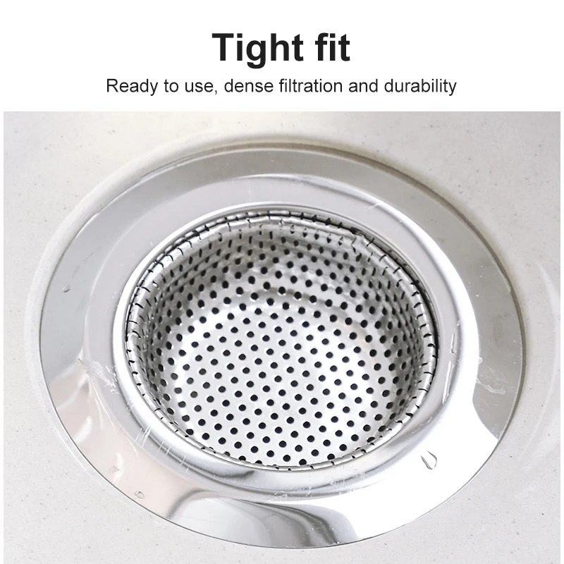 Kitchen Sink Filter Mesh Strainer Stainless Steel Bathtub Hair Catcher Stopper Shower Drain Hole Filter Trap Floor Drain Tools