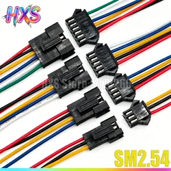 5pairs SM2.54 2 3 4 5 6pin SM Male & female Led Connector 2pin/3pin/4pin/5pin 6pin Wire cable pigtail Plug Total length 40cm