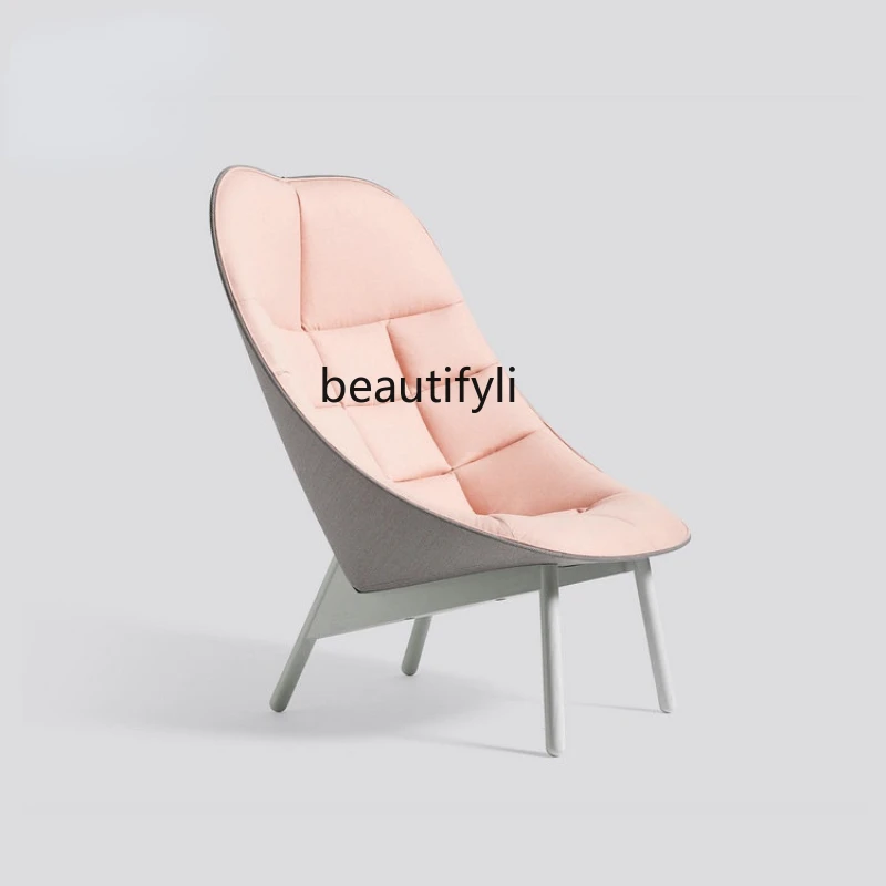 ZqDanish-Fan-Shaped Chair, FRP Petal Chair, Leisure Recliner, Hotel Bedroom, Heart-Shaped Chair