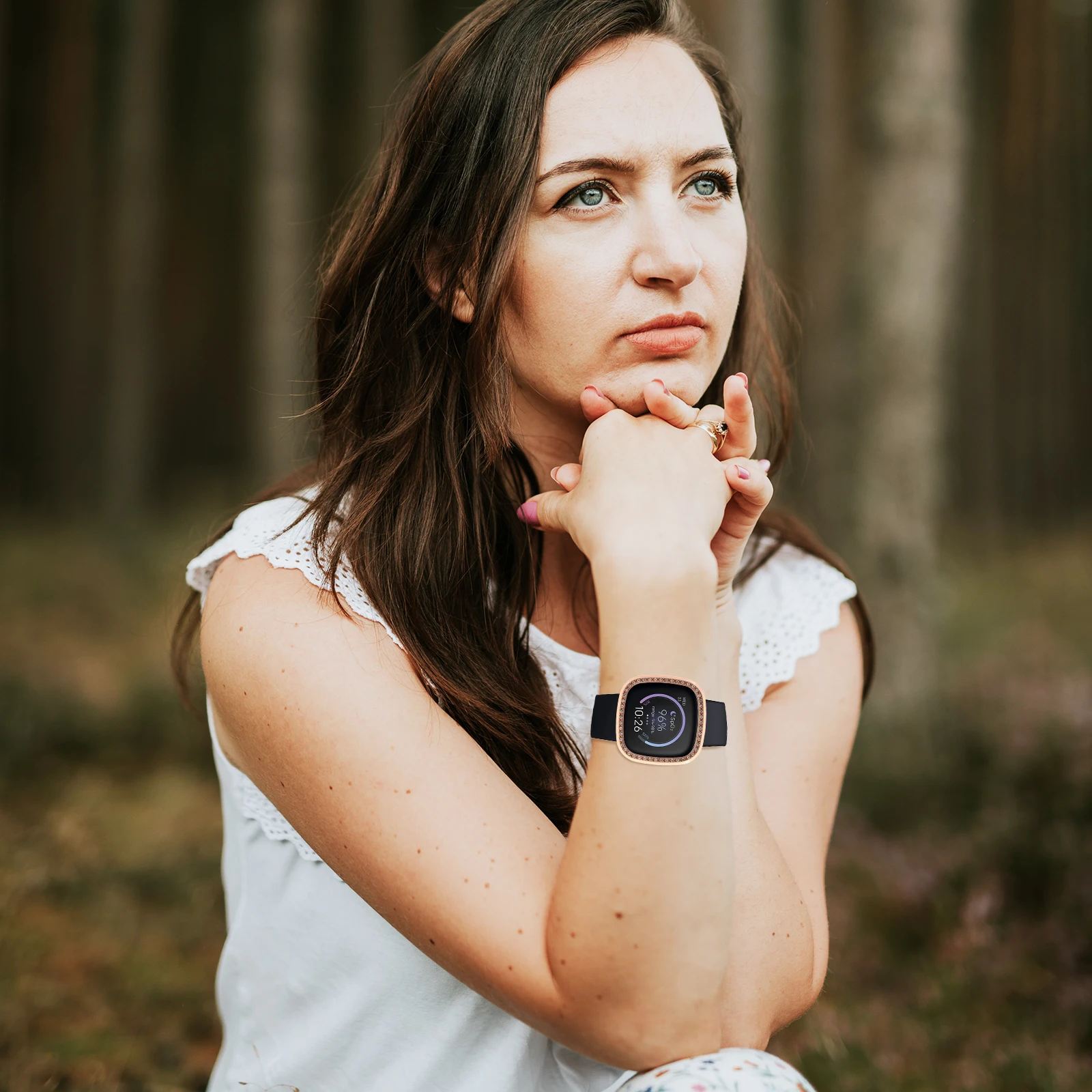 

Electroplating PC Shell Watch Protective Case Durable Protector Glass Full Coverage Design Precise Cutouts Gifts