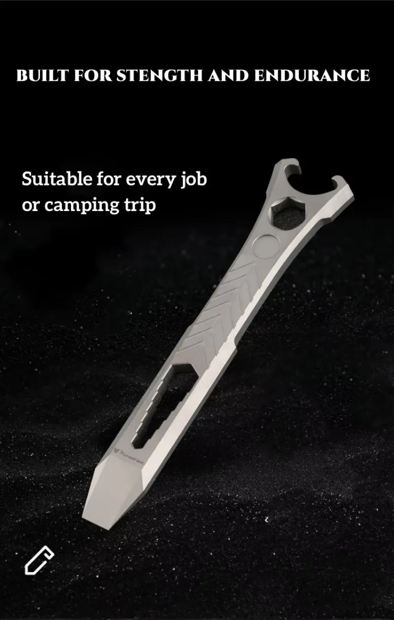 Mini Titanium Alloy EDC Pry Bar Keychain Multitool Flat‑Head Bottle Opener Outdoor Survival Camping Pocket Gadget