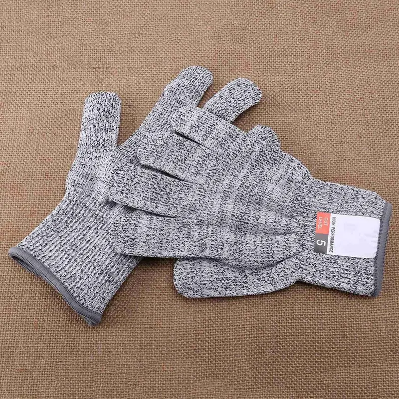 TCES-4 Pairs Cut Resistant Gloves Food Grade Level 5 Hand Protection,Kitchen Cut Gloves For Oyster Shucking(Medium)
