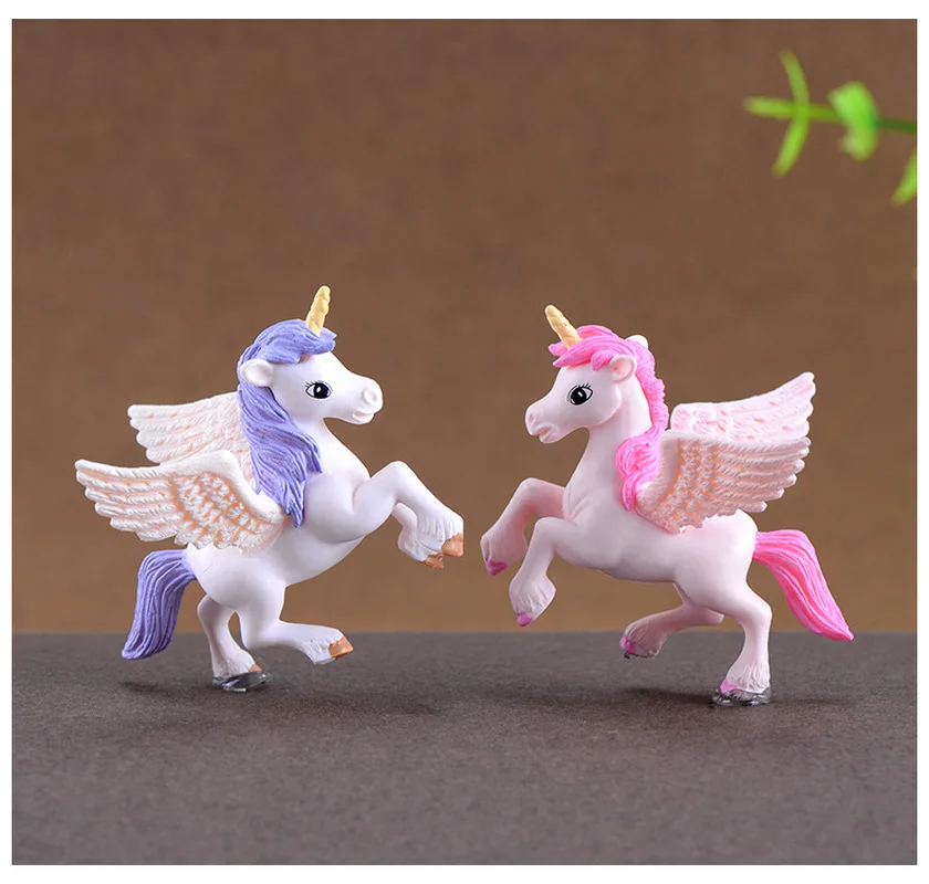 1pc Cartoon Cute Pegasus Dolls Unicorn Anime Action Figure Pony Succulents Assembly Ornaments Gifts Toys for Children