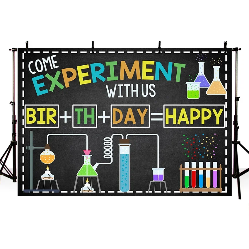 Mehofond Photography Background Science Party Children Chemical Experiments Birthday Fun Scientist Decor Backdrop Photo Studio