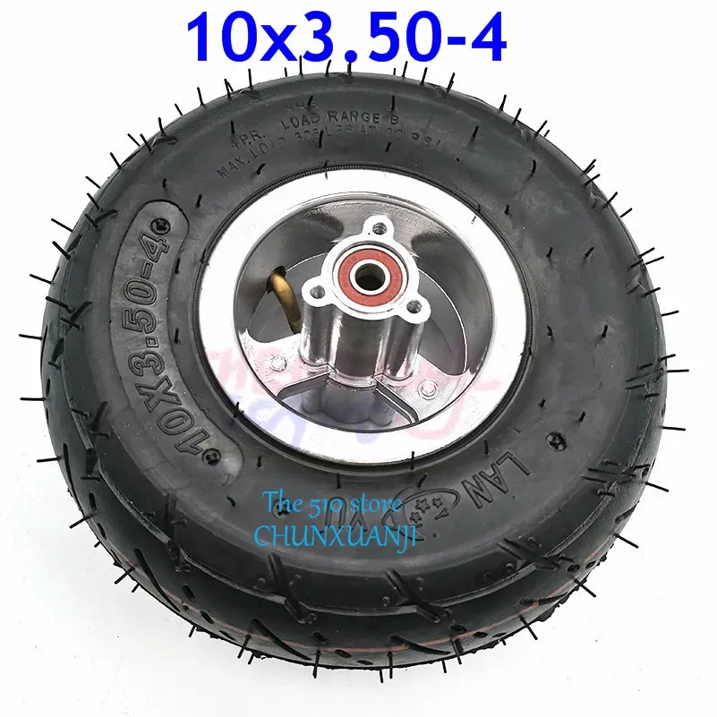 10x350-4 Tube Tyre with 4 Inch wheel Rim Brake Disc Sprocket  Pump 10x3.50-4 Tires Wheels Fits ATV Quad Go Kart 47cc 49cc