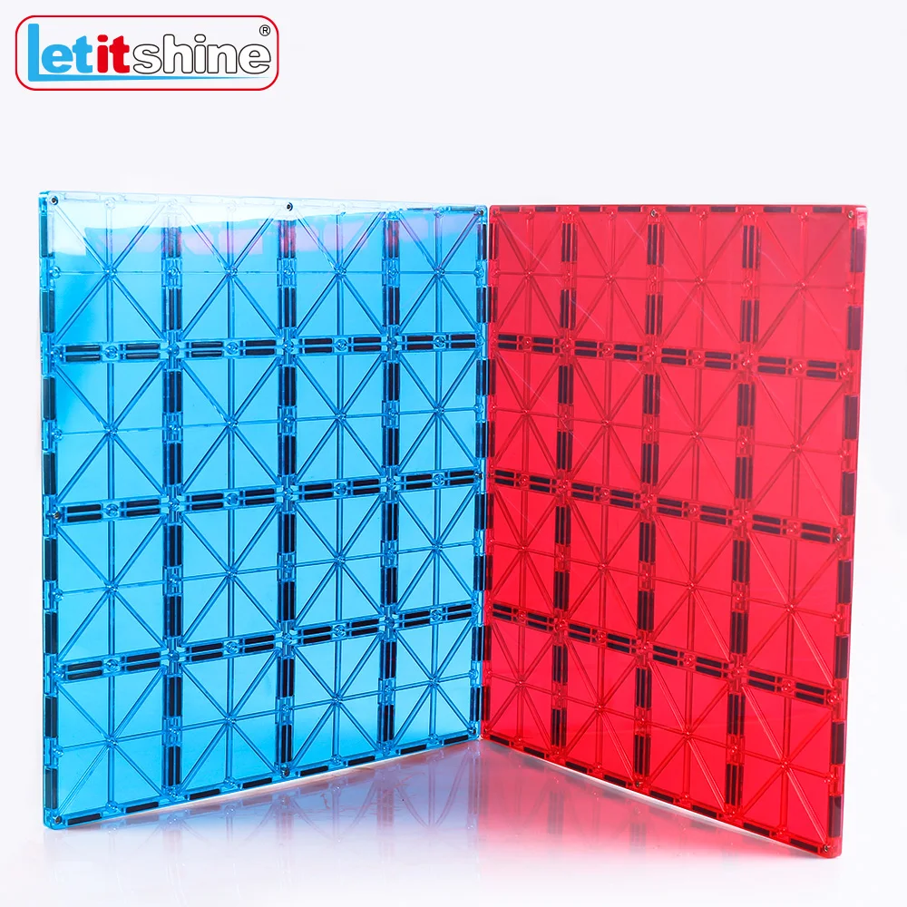 Letitshine Super Large 2Pcs Magnetic Tiles Base Plate Square Building Blocks Big Size Montessori Toys Magnet Holder Board Kids