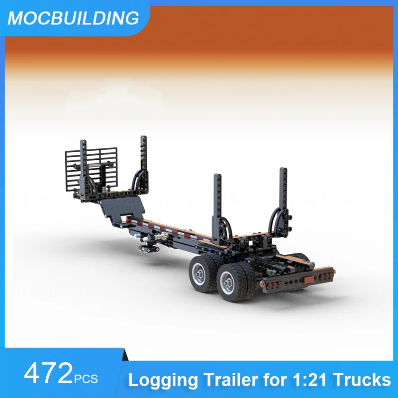 MOC Building Blocks Logging Trailer for 1:21 Trucks DIY Assemble Bricks Transportation Educational Creative Toys Gifts 472PCS