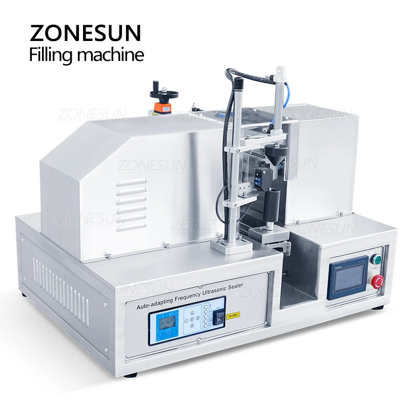 ZONESUN ZS-FK125 Ultrasonic Tube Sealing Machine with Date Stamping Toothpaste Hand Cream Lotion Packaging Production