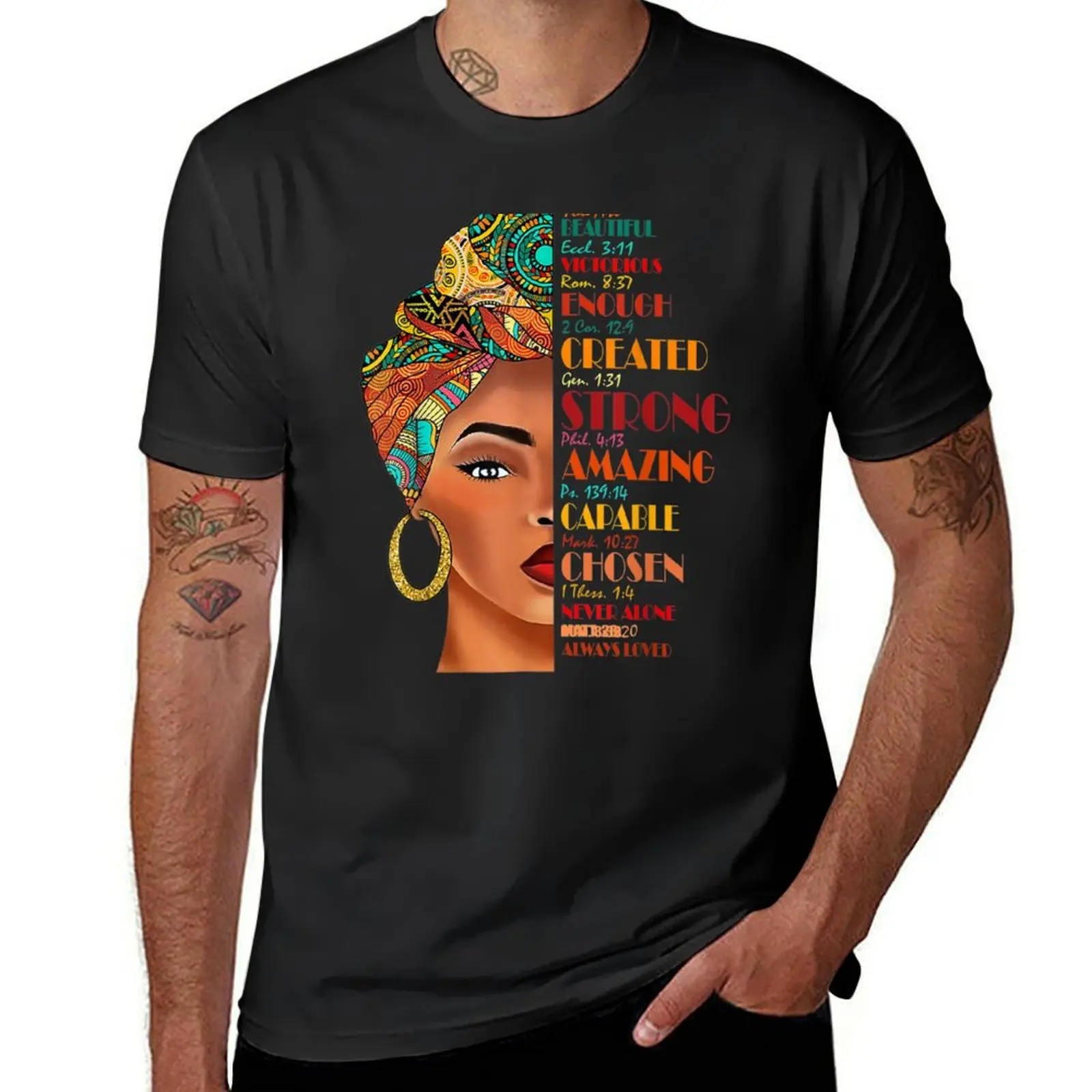 Black Queen Lady Curly Natural Afro African American Ladies T-Shirt oversizeds kawaii clothes plus sizes mens clothing