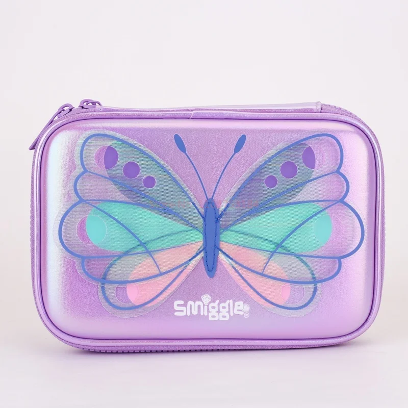 New Arrival Australia Smiggle Original Girls Backpack Purple Butterfly Schoolbag Waterproof 16inches Backpack Kids Birthday Gift