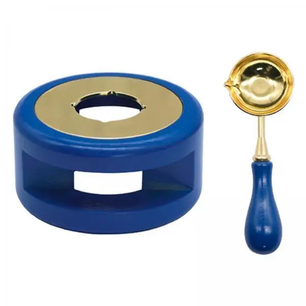 Wax Seal Warmer Copper Wood Melting Furnace Kit with Spoon Holder Stamp Tool for Letters Invitations Crafts