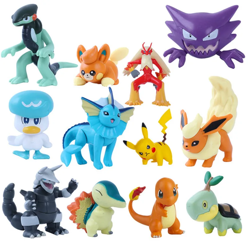 Neue 4-9CM Pokemon Cartoon-Film-Anime-Figuren Gengar Pikachu Eevee Drachen-Haustier Actionfigur Modell Spielzeug Weihnachtsgeschenk Großeinkauf