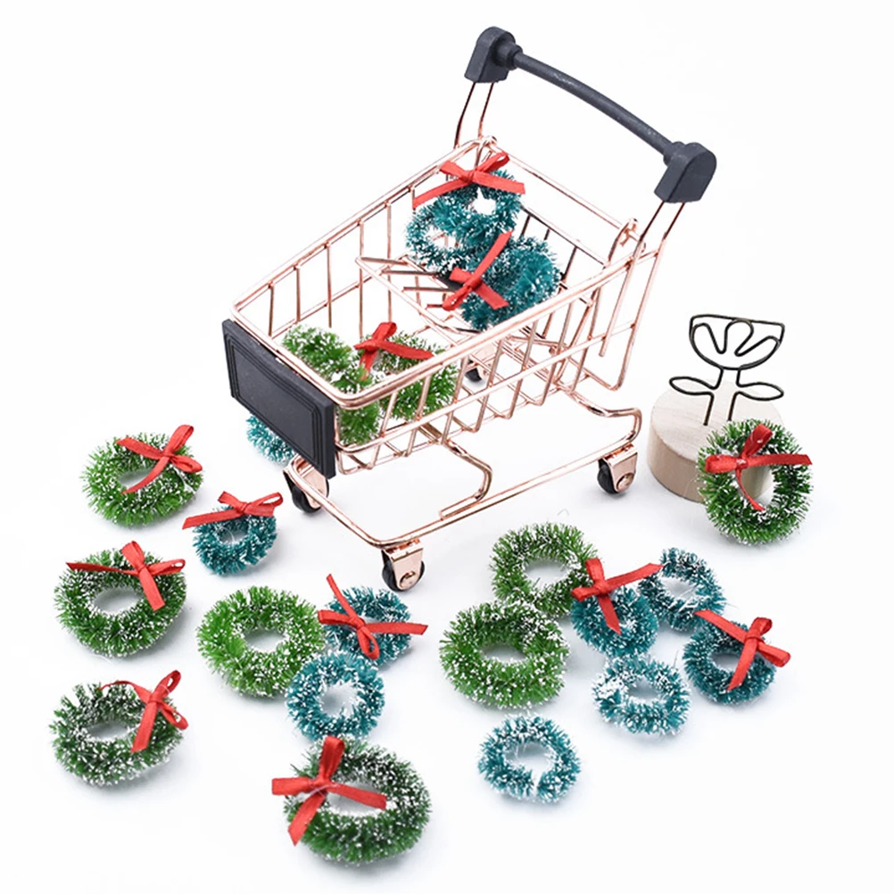 

16 Pcs Cones Pine Needle Ring Material Xmas Wreath Hanging Christmas Decorations