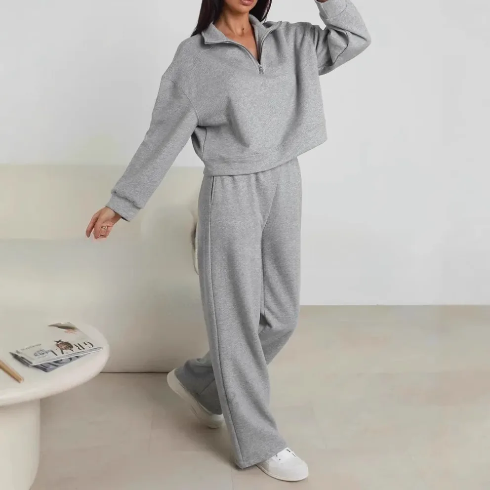 

Осень-зима, повседневная толстовка с капюшоном Spor Long Sve, комплект широких брюк, женский модный костюм-двойка, удобная уличная одежда