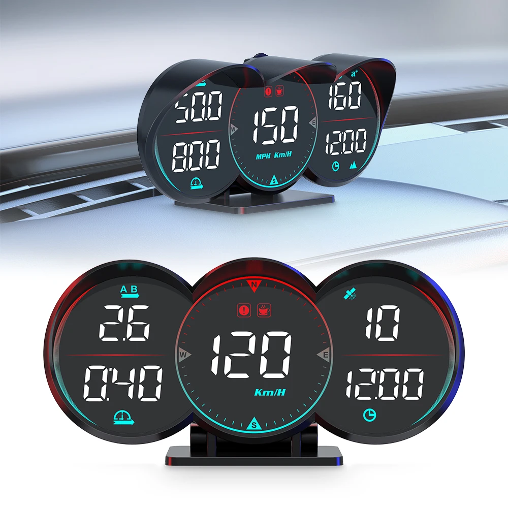 G17 Car Digital Speedometer Hud MPH KMH Car Head up Displays High Temperature Alarm for All Cars