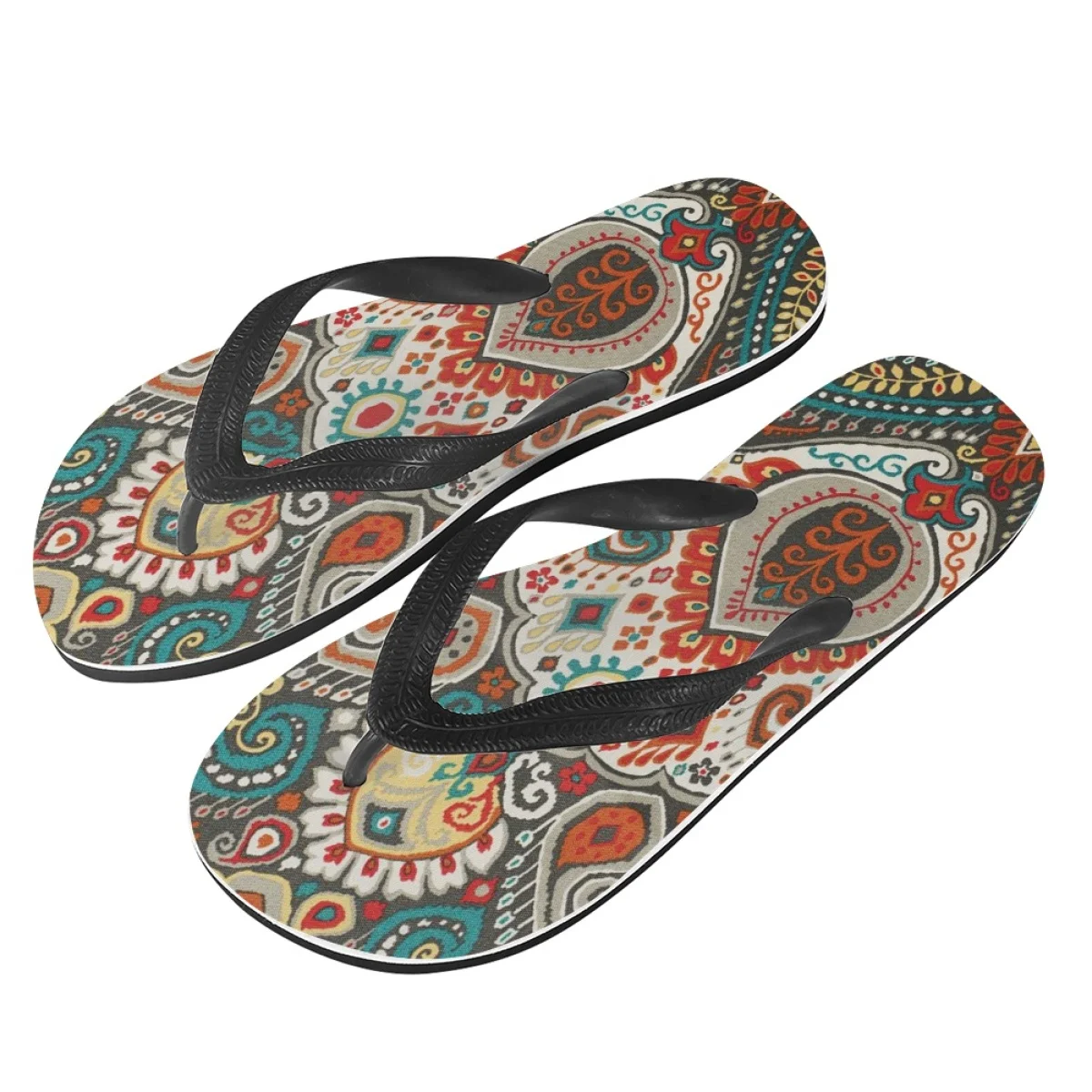 Ethnic Boho Pattern Print Women Outdoor Travel Flip Flops Summer Students Leisure Sandals Seaside Resort Hawaii Ladies Slippers