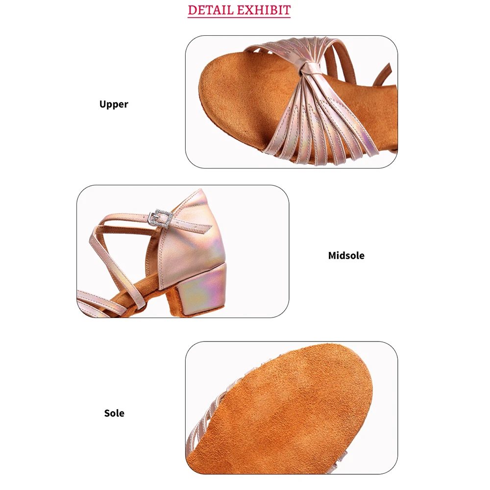 DIPLIP New Latin Dance Shoes Child/Kids/Girls Ballroom Dancing Shoes  Tango Waltz Rumba Practice Shoes Sandals