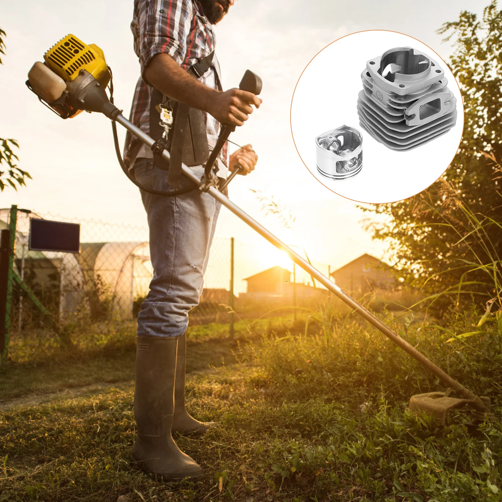 

1 Set Cylinder Piston Kit Durable Replacement For Chainsaw Efficient Performance Household Mower Supplies Small Mower Parts