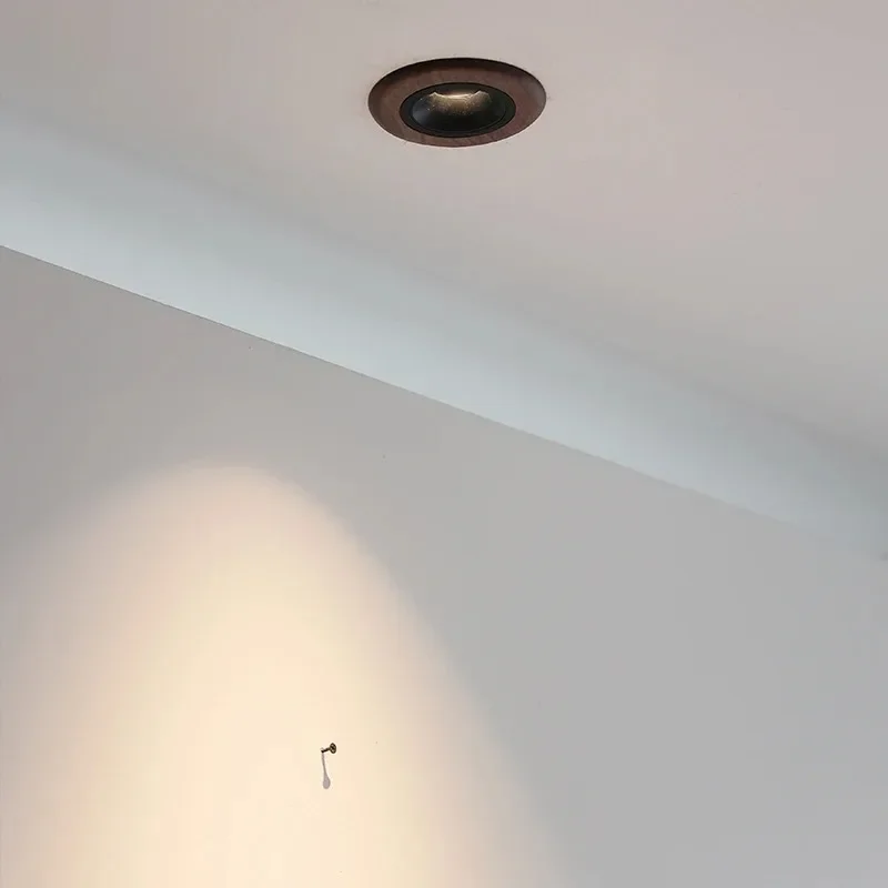 Recessed Lighting  Walnut Wooden, Modern Wabi-Sabi, Wall Wash Downlight for Living Room, Bedroom, Dining, Study