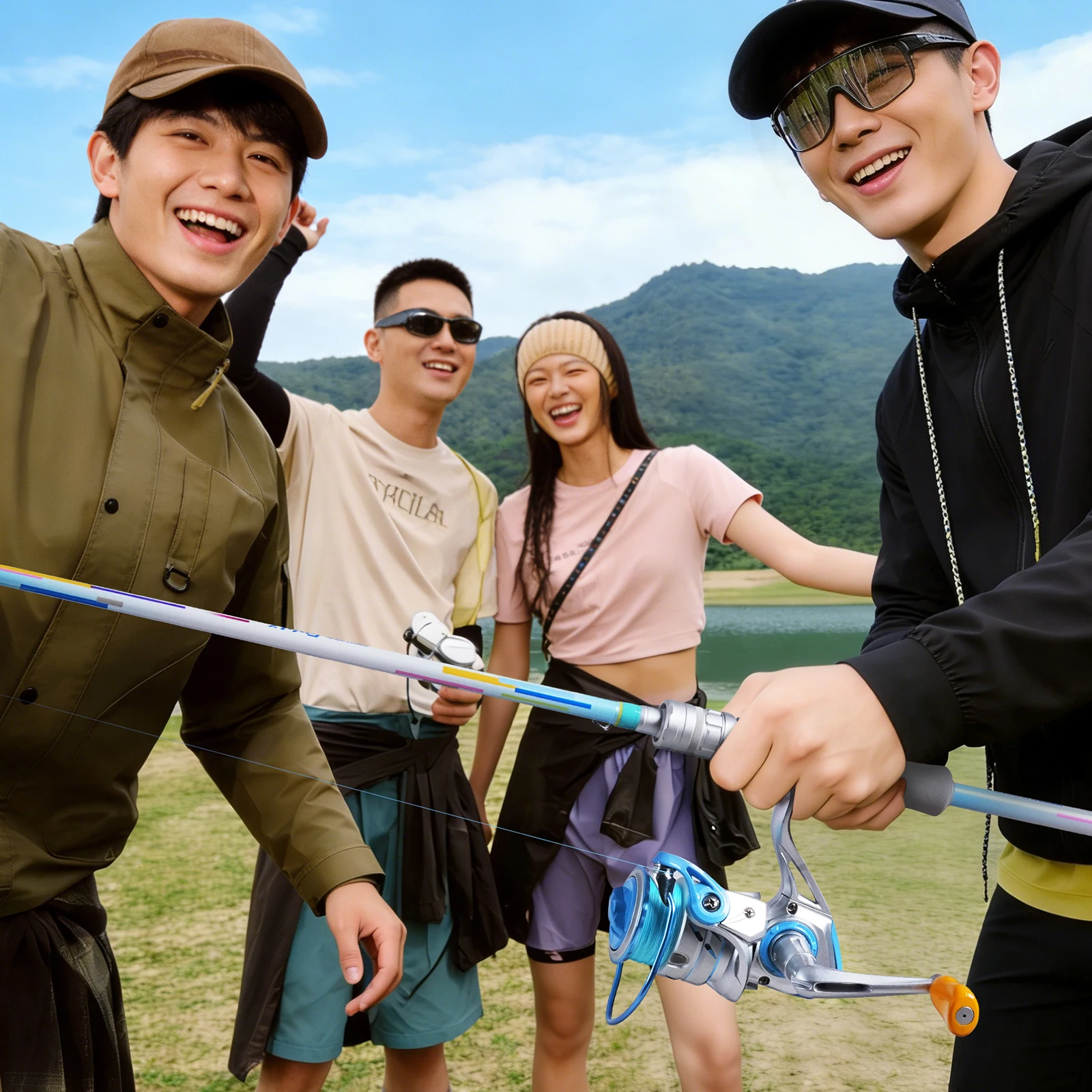 HANDING Magic Combo Fashion Fishing Rods Spinning Rod White Color Trendy Fishing Gear for Camping, Travel, Instagram for Women - view 6