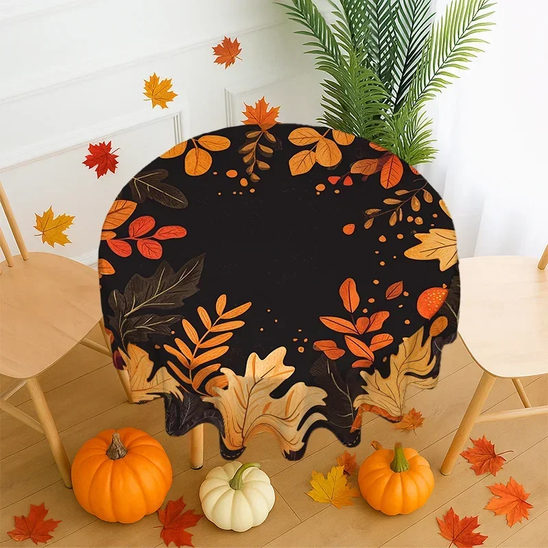 One pumpkin leaf and berry round tablecloth - Thanksgiving harvest tablecloth - party, picnic, dinner yzb