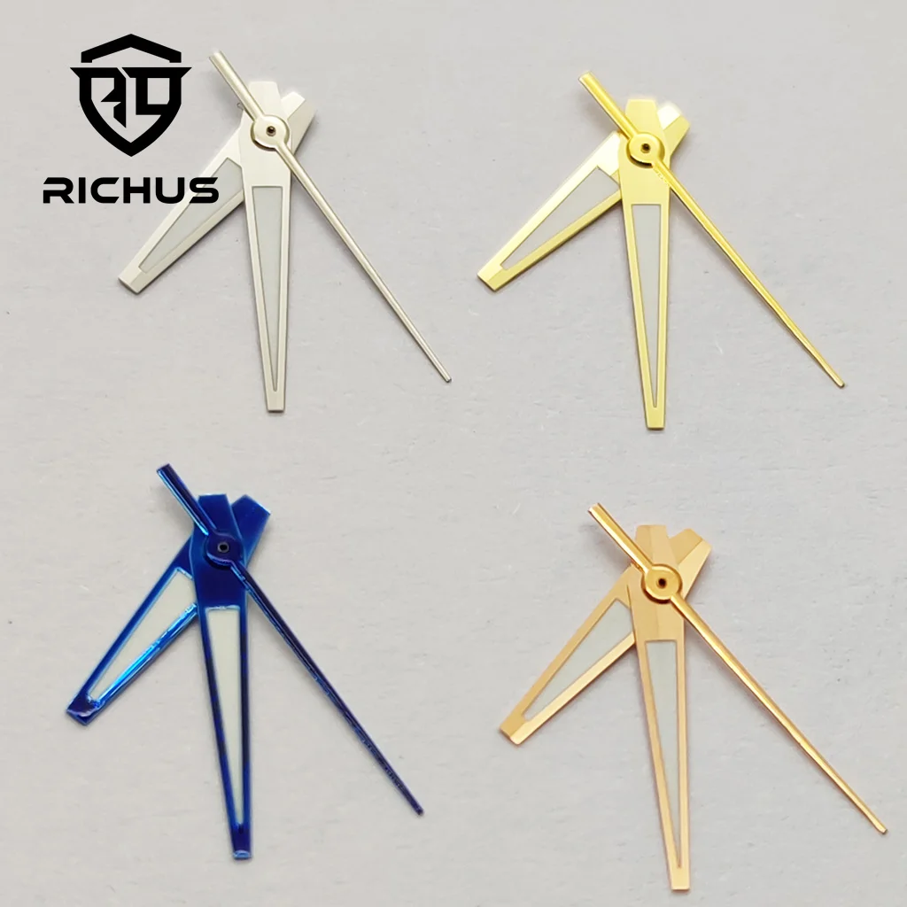 RICHUS NH35 Watch Hands Silver Watch Hands Green Luminous Fit NH34 NH35 NH36 ETA2824 2836 Miyota8215-DG Movement Accessories view 2