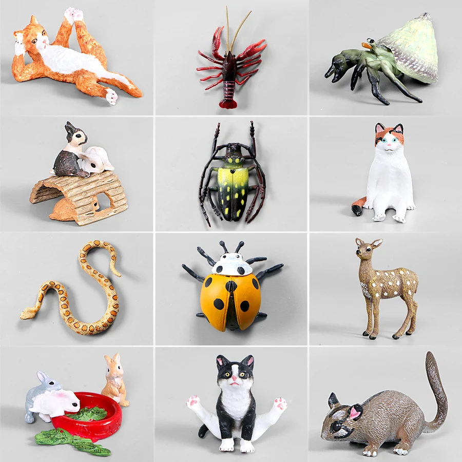 New Simulation Animals Figurines Plastic PVC Action Figure Toys,Rabbit,Frog,Snake,Antelope Cute Realistic Animals For Kids Gift