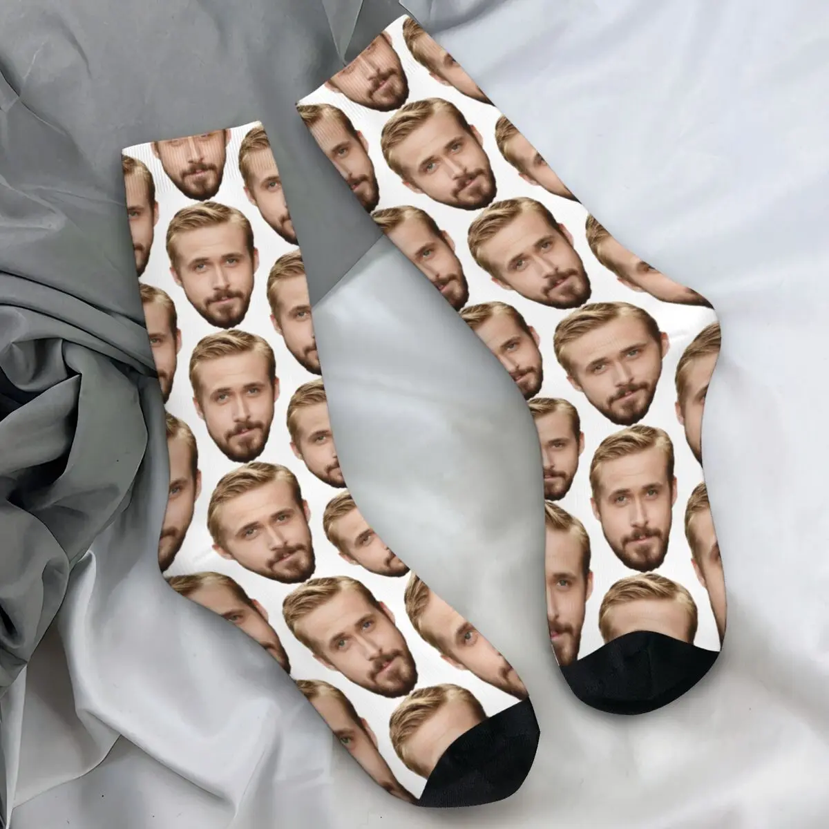 Ryan Gosling Face Sexy Glasses Socks Actor Novelty Stockings Women Men Soft Running Sports Socks Autumn Custom Non Skid Socks