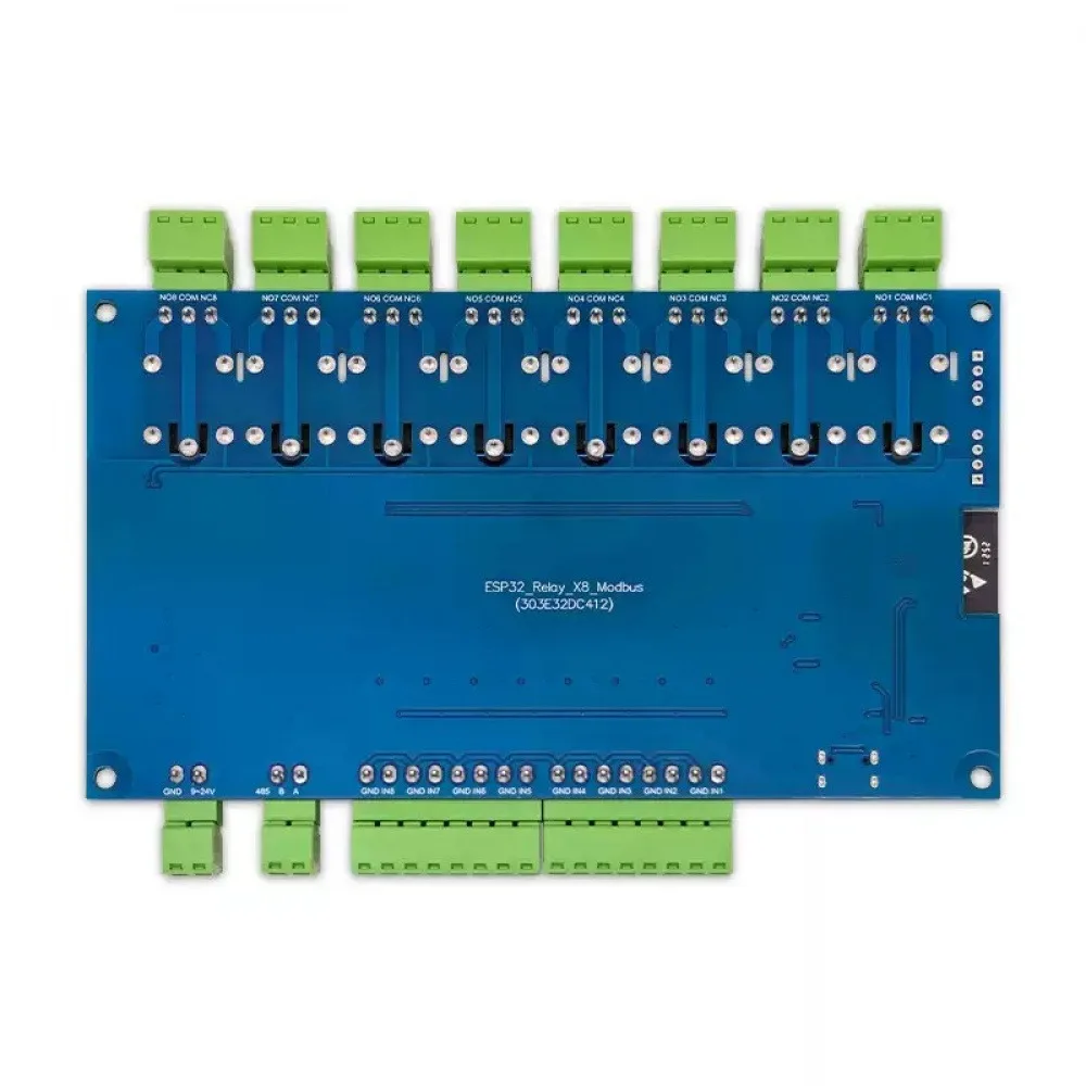 

ESP32 Modbus 8-канальный релейный модуль RS485 8-полосный вход и выход оптопары изоляция 9-24 В источник питания с Wi-Fi/Bluetooth