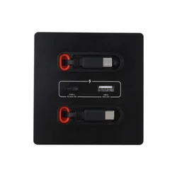 Anssin Universal Smart Wall Socket with Dual Type C Retractable Cord, 12W Fast Charge USB-C Port, PC Power Outlet Panel