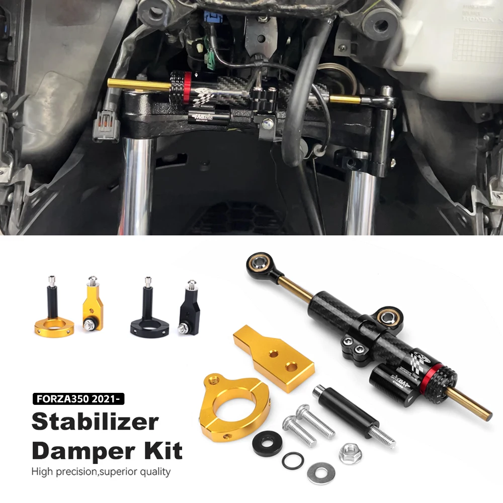 Motorcycle Steering Damper Bracket Stabilizer Mounting Kit CNC Aluminum For HONDA Forza 350 nss350 2021 2022 2023