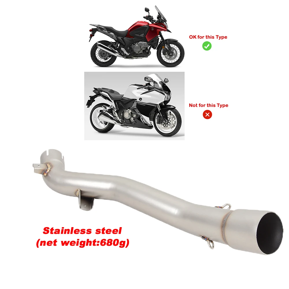 51 مللي متر دراجة نارية العادم الهروب أنبوب الفولاذ المقاوم للصدأ وصلة الأنابيب الخمار الانزلاق على ل HOHDA VFR1200X Crosstourer 2012-2020