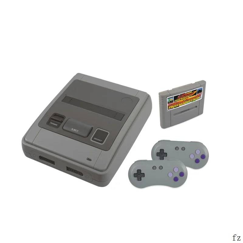 وحدة تحكم ألعاب الأجهزة SFC52HD Super Retro لخرطوشة ألعاب SFC/SNES المدمجة 518 مع وحدتي تحكم سلكية واحدة لاسلكية