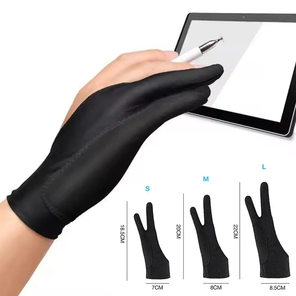 Перчатки для рисования с двумя пальцами, противосенсорные, противообрастающие для планшетов Apple, цифровая доска, сенсорный экран, картина маслом, офисные художественные принадлежности M3X8
