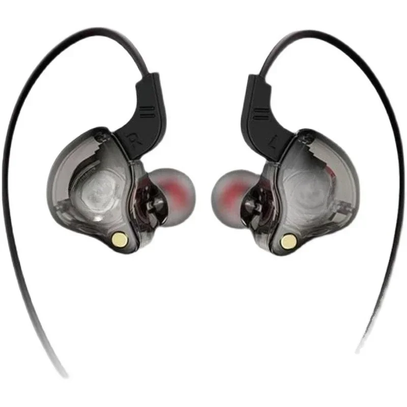 Monitor earplugs, mobile phone, computer network, karaoke sound card, ear hanging, black comfortable earphones, wired.