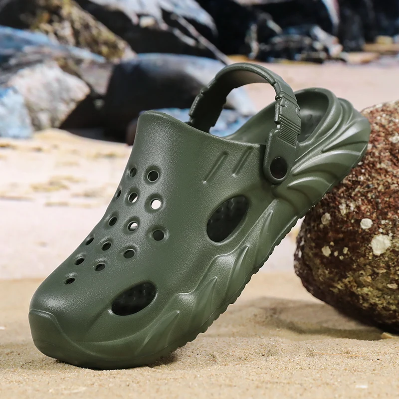 

Мужские сандалии-клоги Extra Large из ЭВА для пляжа, повседневные, с толстой подошвой, однотонные, без застежек, для сада, новинка 2026 года