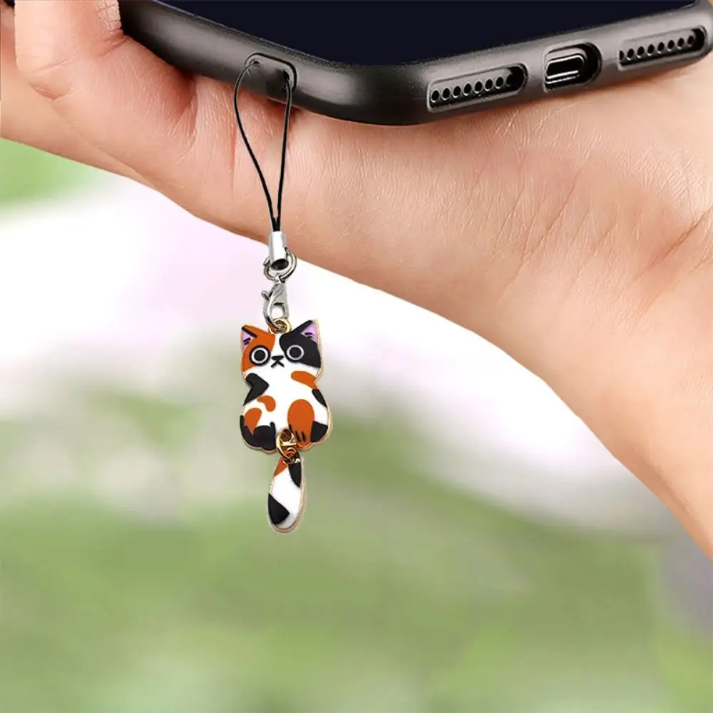 Bag Decor Kitten Pendant Cat Phone Strap Wag Tail Anti Lost Y2K Phone Charm Keychain Cellphone Chain Phone Lanyard Women Girls