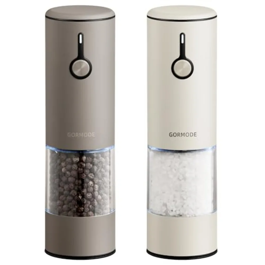 

Stainless Steel Rechargeable Electric Salt and Pepper Grinder Set USB Charging One-Hand Electric Mill Adjustable Coarseness LED